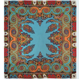 Silk Square Mulberry Silk Scarf Spring Autumn Winter Elegant Colorful Paisley